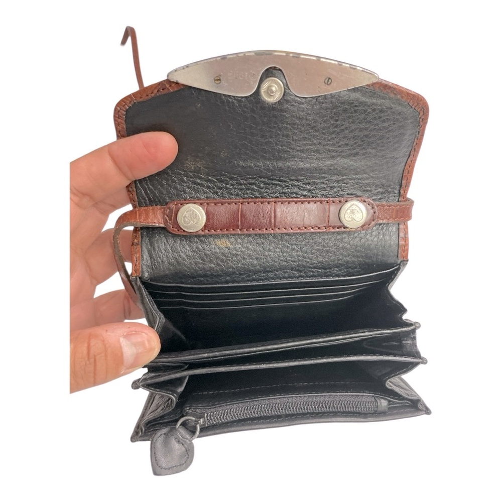 Brighton Two-Tone Leather Bag with Heart Accent - Picture 4 of 8